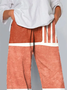 Damen Gestreift Caprihosen Hose Lässig Sommer Hose
