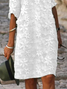 Damen Geblümt Halbarm Sommer Print Kleid V-Ausschnitt Täglich Lässig Mini Etuikleid H-Linie Kleid