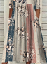 Damen Geblümt Kurzarm Sommer Print Kleid V-Ausschnitt Täglich Lässig Maxikleid Passen & Flare Kleid H-Linie Kleid