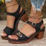 Damen Dick Absatz Pantolette für Damen zu Tragen wie Oberbekleidung im Sommer Neu Dick Absatz Große Größen Lässig Metallische Schnalle Bequem Hoher Absatz römisch Pantolette