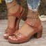 Damen Dick Absatz Pantolette für Damen zu Tragen wie Oberbekleidung im Sommer Neu Dick Absatz Große Größen Lässig Metallische Schnalle Bequem Hoher Absatz römisch Pantolette