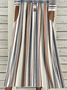 Damen Gestreift Halbarm Sommer Print Kleid Halb offener Kragen Täglich Lässig Maxikleid A-Linien-Kleid