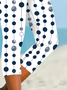 Damen Polka Dots Caprihosen Elastische Taille Hose Lässig Sommer Hose