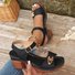 Damen Dick Absatz Pantolette für Damen zu Tragen wie Oberbekleidung im Sommer Neu Dick Absatz Große Größen Lässig Metallische Schnalle Bequem Hoher Absatz römisch Pantolette