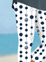 Damen Polka Dots Caprihosen Elastische Taille Hose Lässig Sommer Hose