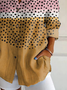 Damen Polka Dots Langarm Bluse Frühling/Herbst Schnalle Hemdkragen Täglich Lässig Oberteile