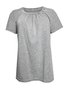 Damen Unifarben Kurzarm T-Shirts T-Shirt Rundhals Schnalle Lässig Sommer Oberteile