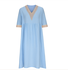 Damen Unifarben Halbarm Sommer Nahtverarbeitung Kleid V-Ausschnitt Täglich Lässig Maxikleid Passen & Flare Kleid A-Linien-Kleid