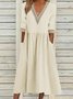 Damen Unifarben Halbarm Sommer Nahtverarbeitung Kleid V-Ausschnitt Täglich Lässig Maxikleid Passen & Flare Kleid A-Linien-Kleid