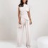 Damen Unifarben Irregulär Handwerkskunst Zweiteiliges Set Täglich Ärmellos Lässig Sommer Bluse mit Hose Matching Set