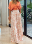 Damen Geblümt Print Dolman-Ärmel Zweiteiliges Set Täglich Halbarm Lässig Sommer Bluse mit Hose Matching Set