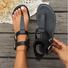 Sommer Unifarben PU Urlaub Gladiator Pantolette