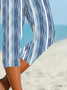 Damen Gestreift Caprihosen Elastische Taille Hose Lässig Sommer Hose
