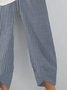 Damen Gestreift Caprihosen Hose Lässig Sommer Hose