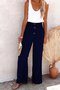 Damen Unifarben Lang Elastische Taille Hose Lässig Frühling/Herbst Hose