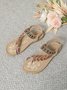 Bohemien Ethnisch Stil Schuhe für Damen Sommer Fashion Strand Flach Pantolette Perlen Diamant Zehentrenner Pantolette