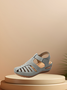 Retro Baotou Pantolette für Damen Sommer Neu Loch Schuhe Dicker Boden Rund Keilabsatz Tintenfisch Pantolette