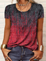 Damen Abstrakt Kurzarm T-Shirts T-Shirt Rundhals Print Lässig Sommer T-Shirt mit Grafik Oberteile