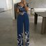 Damen Gestreift Schulterfrei Kurzarm Lässig Sommer Jumpsuit