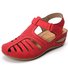 Retro Baotou Pantolette für Damen Sommer Neu Loch Schuhe Dicker Boden Rund Keilabsatz Tintenfisch Pantolette