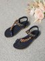 Bohemien Ethnisch Stil Schuhe für Damen Sommer Fashion Strand Flach Pantolette Perlen Diamant Zehentrenner Pantolette