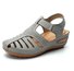 Retro Baotou Pantolette für Damen Sommer Neu Loch Schuhe Dicker Boden Rund Keilabsatz Tintenfisch Pantolette
