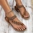 Bohemien Ethnisch Stil Schuhe für Damen Sommer Fashion Strand Flach Pantolette Perlen Diamant Zehentrenner Pantolette