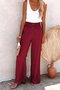 Damen Unifarben Lang Elastische Taille Hose Lässig Frühling/Herbst Hose