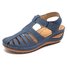 Retro Baotou Pantolette für Damen Sommer Neu Loch Schuhe Dicker Boden Rund Keilabsatz Tintenfisch Pantolette