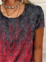 Damen Abstrakt Kurzarm T-Shirts T-Shirt Rundhals Print Lässig Sommer T-Shirt mit Grafik Oberteile