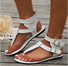 Sommer Unifarben PU Urlaub Gladiator Pantolette