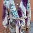 Damen Geblümt Schnürung Zweiteiliges Set Täglich Langarm Lässig Frühling/Herbst Bluse mit Rock Matching Set