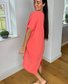 Damen Unifarben Halbarm Sommer Schlitz Kleid V-Ausschnitt Täglich Lässig Maxikleid Tanktop A-Linien-Kleid