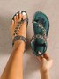 Bohemien Ethnisch Stil Schuhe für Damen Sommer Fashion Strand Flach Pantolette Perlen Diamant Zehentrenner Pantolette