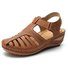 Retro Baotou Pantolette für Damen Sommer Neu Loch Schuhe Dicker Boden Rund Keilabsatz Tintenfisch Pantolette