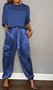 Damen Unifarben Taschennähen Zweiteiliges Set Täglich Halbarm Lässig Sommer Bluse mit Hose Matching Set