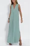 Damen Unifarben Ärmellos Sommer Nahtverarbeitung Kleid V-Ausschnitt Täglich Lässig Maxikleid Passen & Flare Kleid A-Linien-Kleid