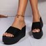 Golden Keilabsatz Steigerung Pantoletten für Damen Sommer Neu Dicker Boden Pailletten Netz Berühmtheit Fashion Lässig Pantolette