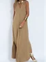 Damen Unifarben Ärmellos Sommer Nahtverarbeitung Kleid V-Ausschnitt Täglich Lässig Maxikleid Passen & Flare Kleid A-Linien-Kleid