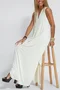 Damen Unifarben Ärmellos Sommer Nahtverarbeitung Kleid V-Ausschnitt Täglich Lässig Maxikleid Passen & Flare Kleid A-Linien-Kleid