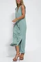 Damen Unifarben Ärmellos Sommer Nahtverarbeitung Kleid V-Ausschnitt Täglich Lässig Maxikleid Passen & Flare Kleid A-Linien-Kleid