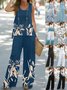 Damen Geometrisch Zweiteiliges Set Täglich Ärmellos Retro Sommer Bluse mit Hose Matching Set