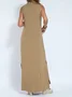 Damen Unifarben Ärmellos Sommer Nahtverarbeitung Kleid V-Ausschnitt Täglich Lässig Maxikleid Passen & Flare Kleid A-Linien-Kleid