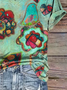 Damen Geblümt Kurzarm T-Shirts T-Shirt V-Ausschnitt Print Lässig Sommer T-Shirt mit Grafik Oberteile