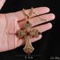 2025 Neu Retro Diamant Halskette Strass Lang Kreuz Pendant Pullover Kette Fashion fortschrittlich PUNK Halskette