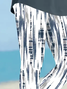 Damen abstrakte Streifen Caprihosen Elastische Taille Hose Lässig Sommer Hose