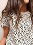 Damen Polka Dots Kurzarm T-Shirts T-Shirt Rundhals Print Lässig Sommer T-Shirt mit Grafik Oberteile