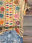 Damen Geblümt Kurzarm T-Shirts T-Shirt V-Ausschnitt Print Lässig Sommer T-Shirt mit Grafik Oberteile