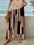 Damen Geometrisch Print Zweiteiliges Set Täglich Ärmellos Lässig Sommer Bluse mit Hose Matching Set