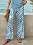 Damen Geometrisch Print Zweiteiliges Set Täglich Ärmellos Lässig Sommer Bluse mit Hose Matching Set